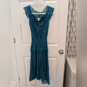 Jonathan Martin Teal Sleeveless Vintage Dress